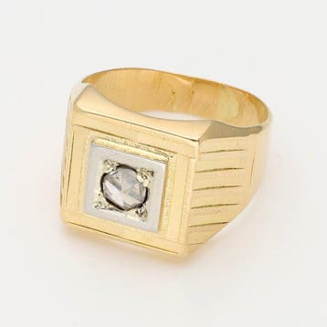 Ring - 18 karaat Geel goud Diamant (Natuurlijk), Nieuw