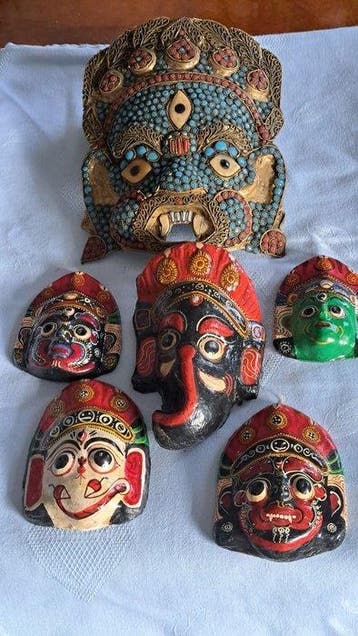 koper, papier maché - Nepal - 20e eeuw