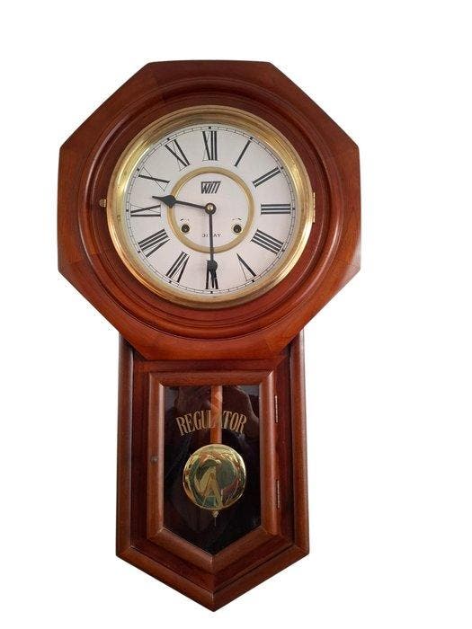 Regulateur - Beacon - Art Deco Hout, Messing, Glas -, Antiek en Kunst, Antiek | Klokken