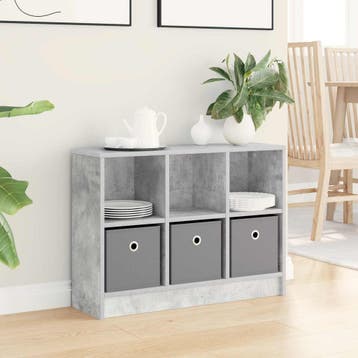 vidaXL Dressoir Beton Grijs 73,5 x 22,5 x 53,5 cm, Verzenden, Nieuw, 50 tot 100 cm, Minder dan 25 cm