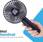 JUST23 Elektrisch Draagbare Handventilator met licht - Zwart, Ophalen of Verzenden, Nieuw