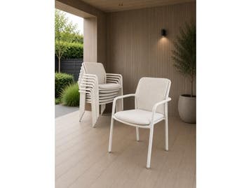 Veiling - Flora outdoor stoelen (set van 6) - creme, Tuin en Terras, Nieuw