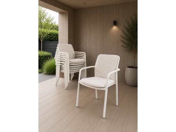 Veiling - Flora outdoor stoelen (set van 6) - creme, Tuin en Terras, Tuinsets en Loungesets