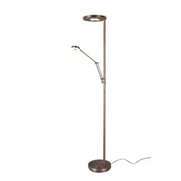 Bronzen staande leeslamp modern, Yazid, 32W, in lichtkleur, Huis en Inrichting, Lampen | Vloerlampen, Nieuw, Ophalen of Verzenden