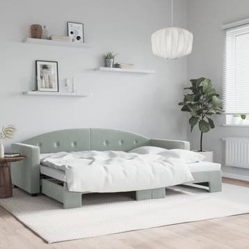 vidaXL Slaapbank met onderschuifbed 80x200 cm fluweel, Huis en Inrichting, Eenpersoons, Verzenden, Nieuw, 80 cm