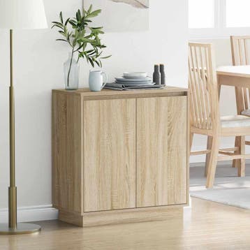vidaXL LED Sideboard Sonoma Eiken 71 x 34,5 x 75 cm Bewerkt, Verzenden, Nieuw