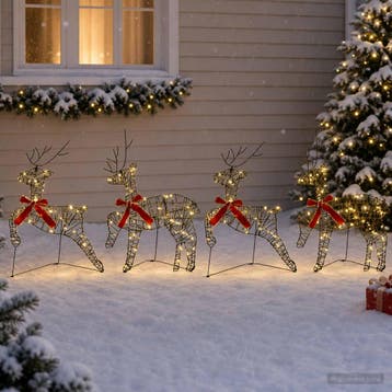 vidaXL Kerst Rendier 4 st 80 LEDs Warmwit 43 x 19 x 65 cm, Diversen, Verzenden, Nieuw