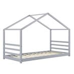 Kinderbed Vardo grenen huisbed en bedbodem 90x200 grijs, Verzenden, Nieuw