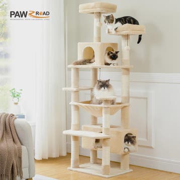 Grote Kattenboom met Krabpalen, Hangmat en Speeltjes - Meerd, Dieren en Toebehoren, Verzenden, Nieuw