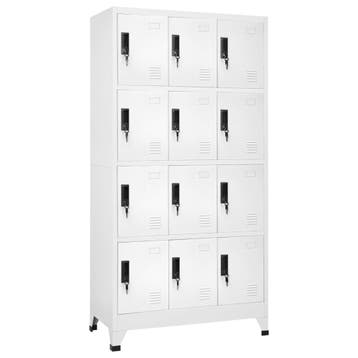 vidaXL Lockerkast 90x45x180 cm staal wit, Huis en Inrichting, Kasten | Lockerkasten, Verzenden, Nieuw