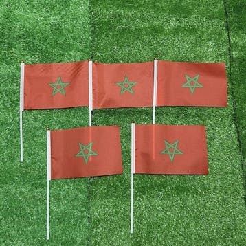 Marokko Handvlag 21x14cm met Plastic Stok - Polyester - Voor, Diversen, Verzenden, Nieuw