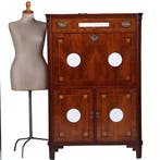 Secretaire Abattant of klepbureau met 4 biscuit panelen prac, Antiek en Kunst, Ophalen of Verzenden