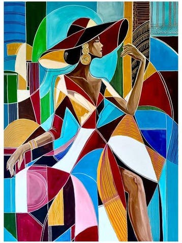 Kiri Aguilera (1982) XL 120 x 90 cm - Dama Elegante entre
