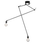 Moderne hanglamp zwart zonder kap 2-lichts - Blitz, Verzenden, Nieuw, Modern