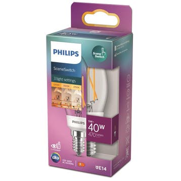 Philips SceneSwitch LED kaarslamp E14 5W-2.5W-1W | 3-Stap..., Ophalen of Verzenden, Nieuw