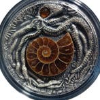 Niue. 5 Dollars 2019 Amonite 2 Oz, Amber