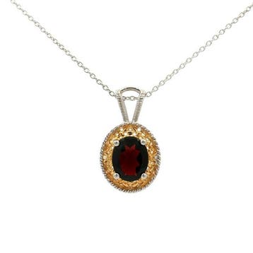 Zonder minimumprijs - Hanger Zilver - 2.50ct. tw. Granaat -