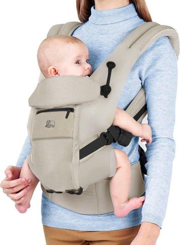 Deryan Ergonomische Draagzak - Buikdrager 4-in-1 Cream, Verzenden, Nieuw