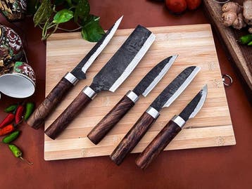 other - Keukenmes - Kitchen knife set - 737 - Staal, Hout,