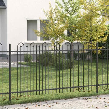 vidaXL Spike Boog Hek DRONTEN 200 x 150 cm Gepoedercoat, Verzenden, Nieuw, IJzer