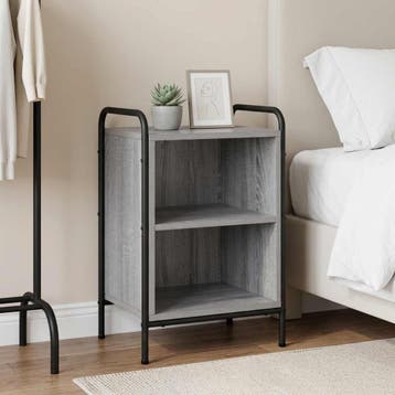 vidaXL Nachtkastje Grijs Sonoma 40 x 30 x 60 cm Bewerkt hout, Minder dan 45 cm, Verzenden, Nieuw, 55 tot 70 cm