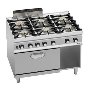 GGM Gastro | Gasfornuis - 1200x900mm - 51,8 kW - 6 pits - |, Verzenden