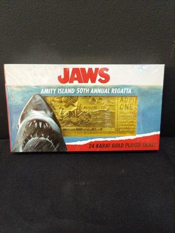 Jaws - - Film rekwisiet Beperkte oplage goudvergulde, Nieuw