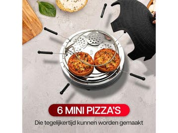 CuisineKing Pizza Oven Black Edition - Mini Pizza Oven - 6, Verzenden, Nieuw, Cuisine King