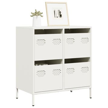 vidaXL Dressoir 68x39x73,5 cm koudgewalst staal wit, Verzenden, Nieuw, Metaal