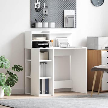 vidaXL Bureau Wit Bewerkt hout 90 x 48 x 101,5 cm, Verzenden, Nieuw