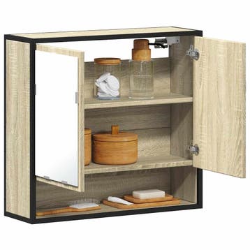 vidaXL Badkamerspiegelkast Sonoma eiken 65x20x60 cm bewerkt, Verzenden, Nieuw