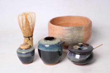 Theekom - Steengoed - Zalmgrijs Ombre Glazuur, Antiek en Kunst
