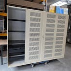 Grote AHREND  metalen schuifdeurkast met schappen en lade's, Ophalen of Verzenden, Nieuw