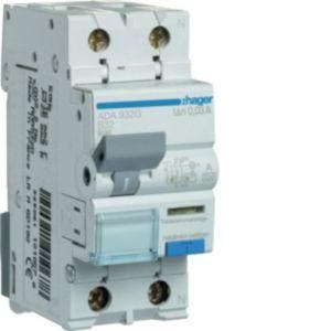 Hager aardlekautomaat / 32A, 30mA, B-kar, 1P+N / ADA932G, Ophalen of Verzenden, Nieuw, Groepenkast