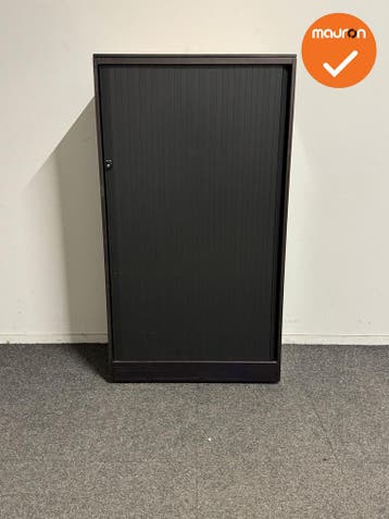 Ahrend - Roldeurkast - 144x80x45 cm - Bruin/Paars-Zwart - B-, Werkplek, Ophalen of Verzenden, Gebruikt, Kast