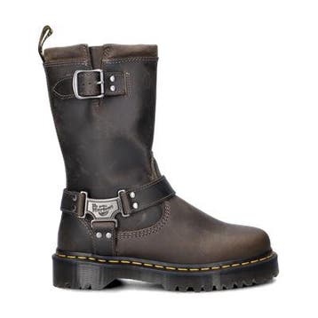 Dr. Martens Anistone bikerboots voor dames in het Grijs, Kleding | Dames, Verzenden, Lage of Enkellaarzen, Nieuw, Dr. Martens