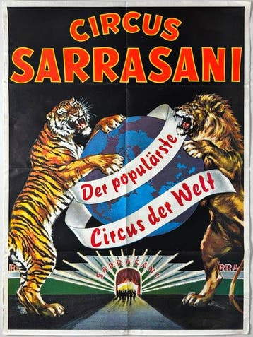 Circus Sarrasani - Original Affiche 100x70 cm - Jaren 1970