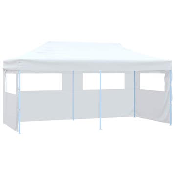 vidaXL Partytent met 4 zijwanden inklapbaar 3x6 m staal wit, Verzenden, Nieuw, Partytent