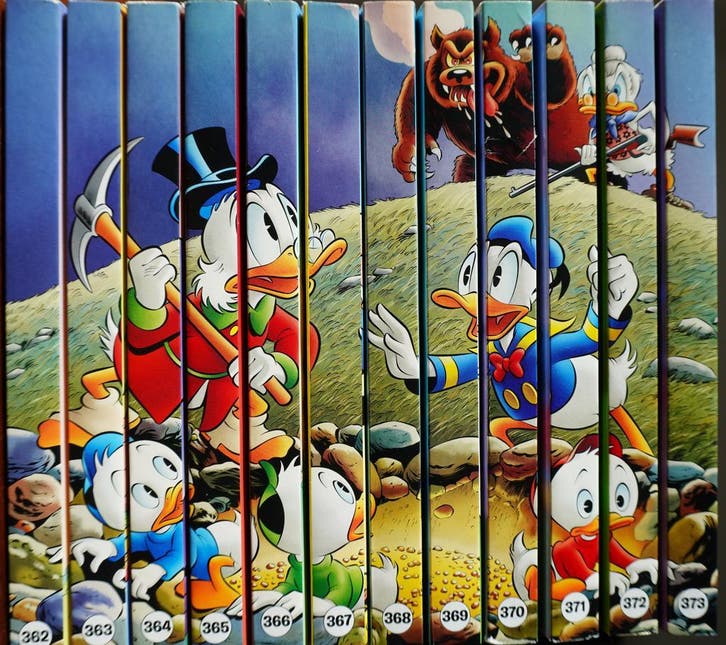 Gratis verzending! Donald Duck Rugtekening 362 t/m 373, Boeken, Stripboeken, Zo goed als nieuw, Complete serie of reeks, Verzenden