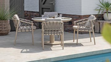 Sarah Piacenza dining tuinset 120xH75 cm 5 delig keramiek, Ophalen of Verzenden, Nieuw