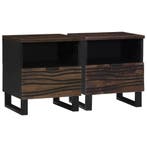 vidaXL Nachtkastje 2 pcs Walnotenhout 40 x 33 x 46 cm, Minder dan 45 cm, Verzenden, Nieuw, Minder dan 55 cm