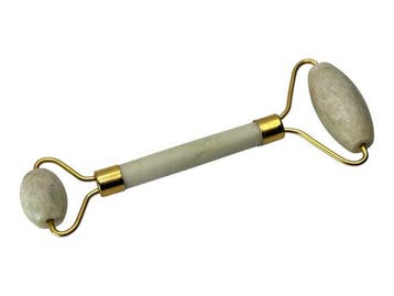Veiling - Luxe Jade Gezichtsroller met Goudkleurig Montuur, Gebruikt