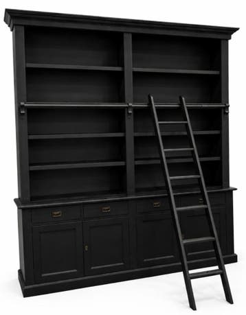 Boekenkast zwart - zwart Kesteren 200 x 240cm, Ophalen of Verzenden, Nieuw