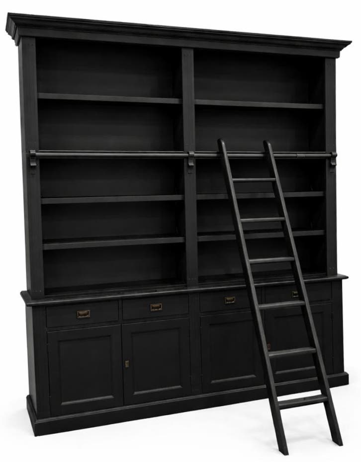 Boekenkast zwart - zwart Kesteren 200 x 240cm, Huis en Inrichting, Kasten | Boekenkasten, Ophalen of Verzenden