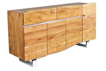 Massief boomstamdressoir MAMMUT 170cm acacia sledeonderstel, Ophalen of Verzenden, Nieuw