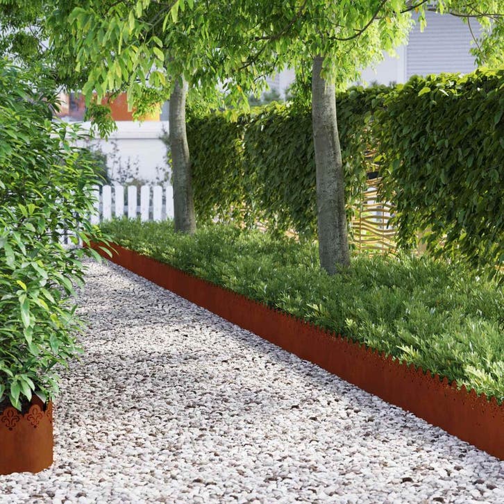 vidaXL Gazonranden 30 pcs Roestig 103 x 0,05 x 22 cm, Tuin en Terras, Overige Tuin en Terras, Nieuw, Verzenden