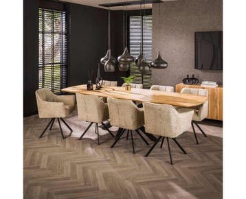 Eettafel Santiago verlengbaar acacia 175-275 cm - naturel, Huis en Inrichting, Ophalen of Verzenden, Nieuw