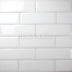 Wandtegel metro 10x30 cm glans wit wandtegel tegeloutlet, Doe-het-zelf en Verbouw, Tegels, Ophalen, Nieuw, 10 m² of meer, Wandtegels