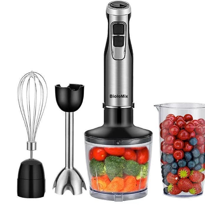 Staafmixer 1200W 4-in-1 Hakmolen Garde Beker, Witgoed en Apparatuur, Blenders, Nieuw, Verzenden