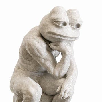 sculptuur, Contemporary Thinking Frog Sculpture Modern Home